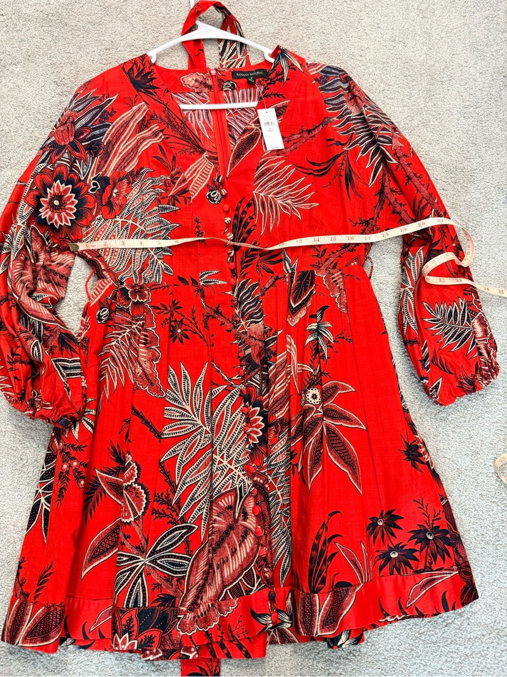 Banana Republic Red Floral Print Mini Dress